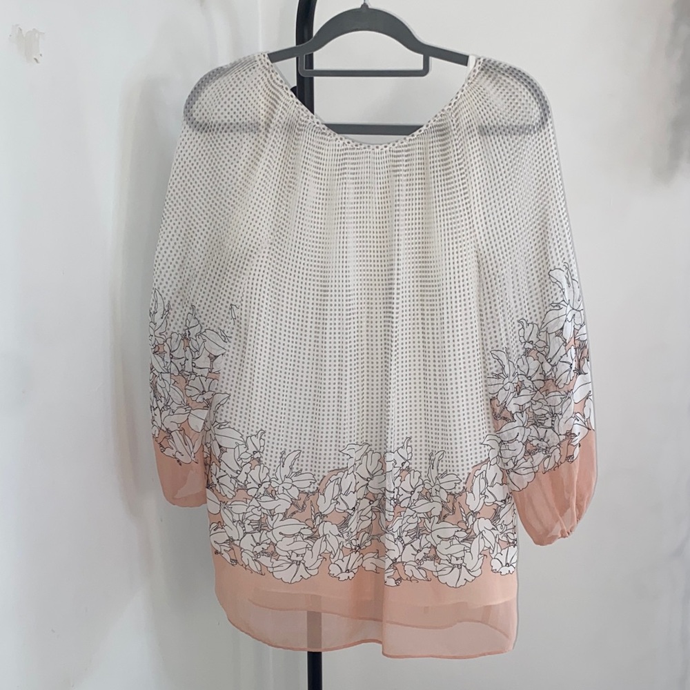 Sophia Max Pink and White Floral Blouse